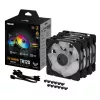 Ventiliatorius ASUS TUF Gaming TR120 ARGB Reverse Triple Pack — 3×120 mm, 2200 RPM, PWM, 2,75 mmH2O, 16 šviesos diodų, juodas
