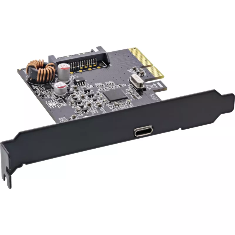 InLine sąsajos kortelė, USB 3.2 Gen.2x2, 1x USB-C, PCIe x4, PCIe, žemo profilio, PCIe 4.0, 100 mm, 1.28 mm, 120 mm