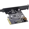 InLine sąsajos kortelė, USB 3.2 Gen.2x2, 1x USB-C, PCIe x4, PCIe, žemo profilio, PCIe 4.0, 100 mm, 1.28 mm, 120 mm