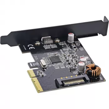 InLine sąsajos kortelė, USB 3.2 Gen.2x2, 1x USB-C, PCIe x4, PCIe, žemo profilio, PCIe 4.0, 100 mm, 1.28 mm, 120 mm