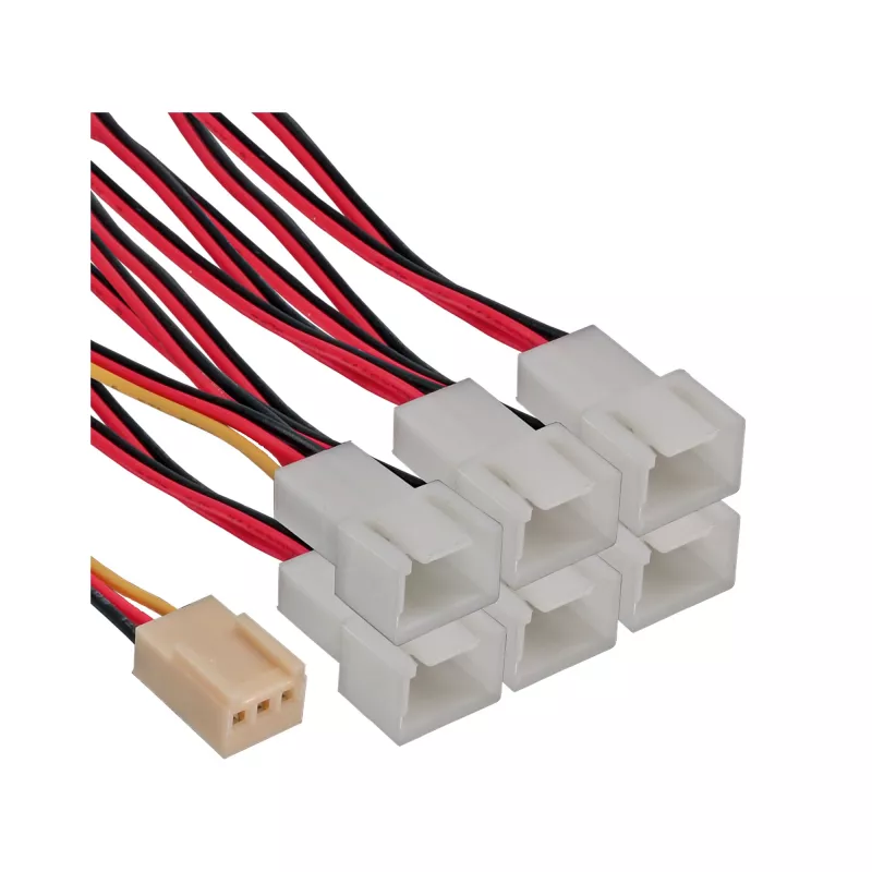 InLine ventiliatoriaus adapterio laidas Y tipo kabelis 3 kontaktų Molex lizdas / 6x 3 kontaktų Molex kištukas