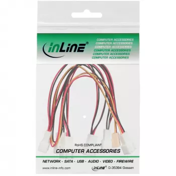 InLine ventiliatoriaus adapterio laidas Y tipo kabelis 3 kontaktų Molex lizdas / 6x 3 kontaktų Molex kištukas