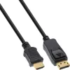 DisplayPort į HDMI keitiklio kabelis InLine 17183 3 m juoda