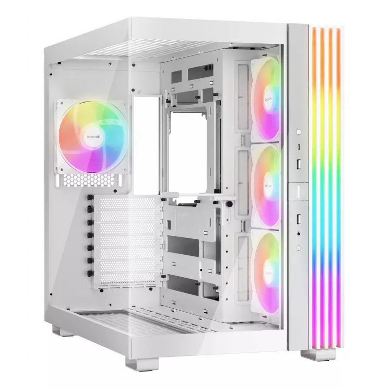 PC korpusas be quiet! LIGHT BASE 600 LX White Midi Tower — ATX, šoninis langas, ARGB priekis, USB-C, palaiko 360 mm radiatorių