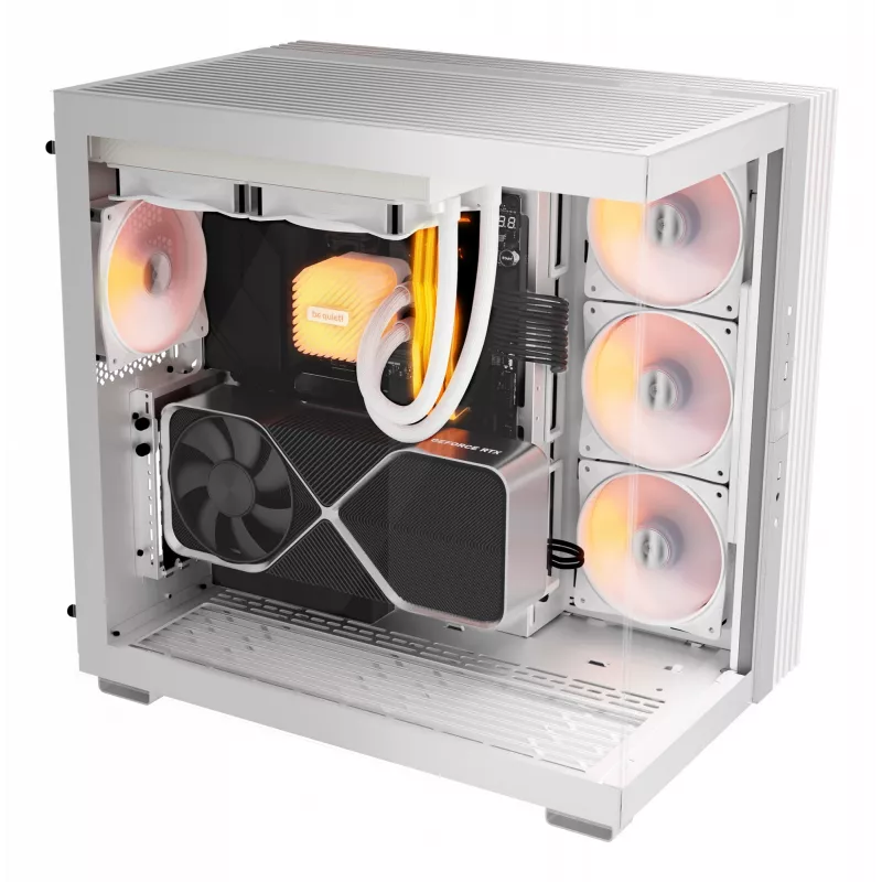 PC korpusas be quiet! LIGHT BASE 600 LX White Midi Tower — ATX, šoninis langas, ARGB priekis, USB-C, palaiko 360 mm radiatorių