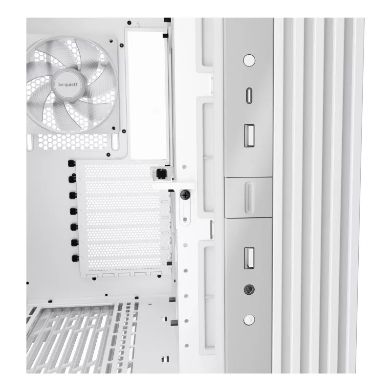 PC korpusas be quiet! LIGHT BASE 600 LX White Midi Tower — ATX, šoninis langas, ARGB priekis, USB-C, palaiko 360 mm radiatorių