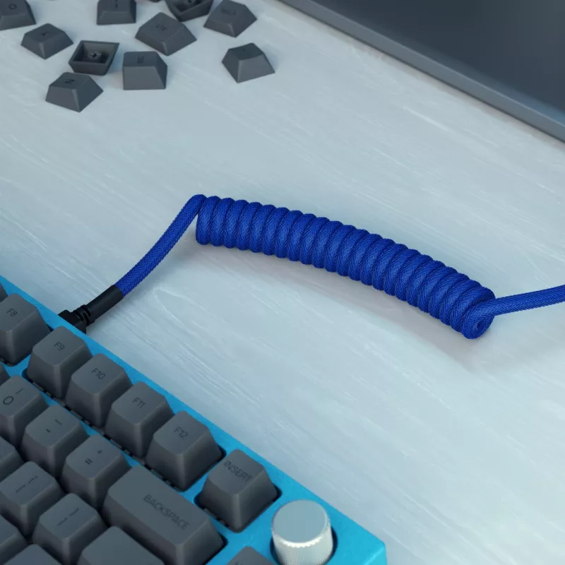 Suvyta USB laidas GLORIOUS mechaninėms klaviatūroms, GMMK Cobalt Blue GLO-KB-ACC-CBL-COIL-CBLU