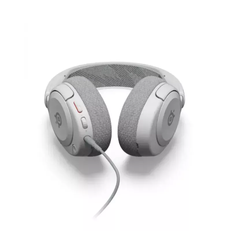 STEELSERIES Arctis Nova 1 laidinės ausinės, 3,5 mm, binauralinės, baltos, 1,2 m laidas, nuimamas, ištraukiamas mikrofonas