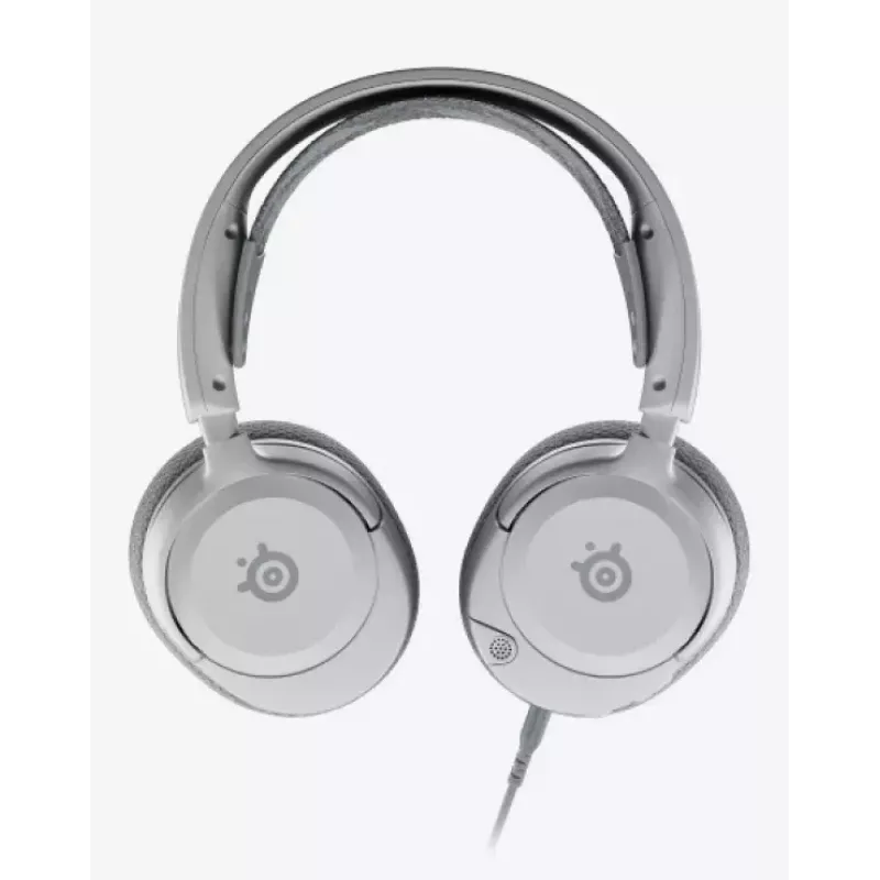 STEELSERIES Arctis Nova 1 laidinės ausinės, 3,5 mm, binauralinės, baltos, 1,2 m laidas, nuimamas, ištraukiamas mikrofonas