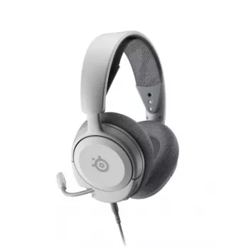 STEELSERIES Arctis Nova 1 laidinės ausinės, 3,5 mm, binauralinės, baltos, 1,2 m laidas, nuimamas, ištraukiamas mikrofonas