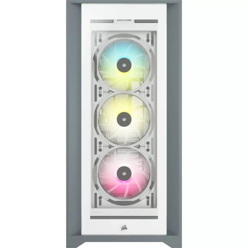 CORSAIR Icue 5000x RGB - Vidutinis ATX kompiuterio korpusas su grūdintu stiklu - Baltas