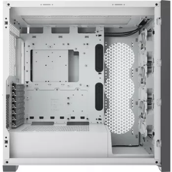 CORSAIR Icue 5000x RGB - Vidutinis ATX kompiuterio korpusas su grūdintu stiklu - Baltas