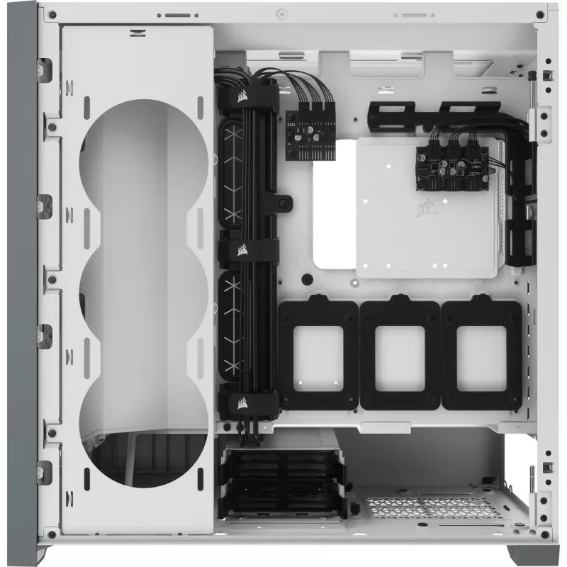 CORSAIR Icue 5000x RGB - Vidutinis ATX kompiuterio korpusas su grūdintu stiklu - Baltas