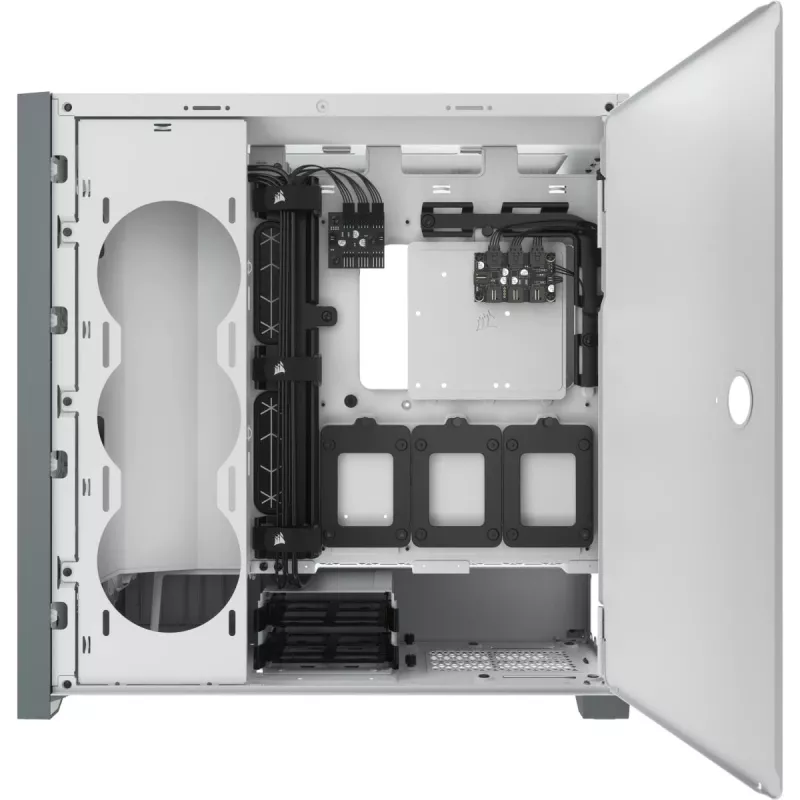 CORSAIR Icue 5000x RGB - Vidutinis ATX kompiuterio korpusas su grūdintu stiklu - Baltas