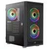 Aerocool GRAPHITEV3 kompiuterio korpusas su 3 ARGB 14 cm ventiliatoriais