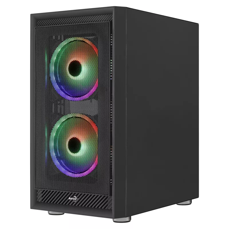 Aerocool GRAPHITEV3 kompiuterio korpusas su 3 ARGB 14 cm ventiliatoriais