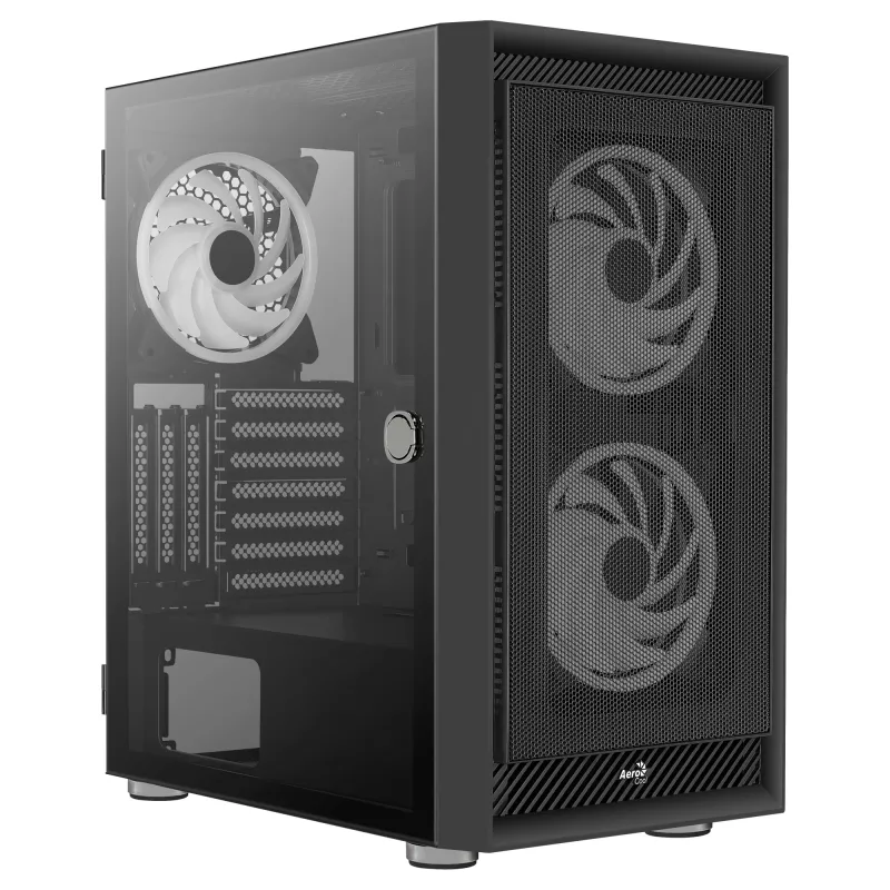 Aerocool GRAPHITEV3 kompiuterio korpusas su 3 ARGB 14 cm ventiliatoriais