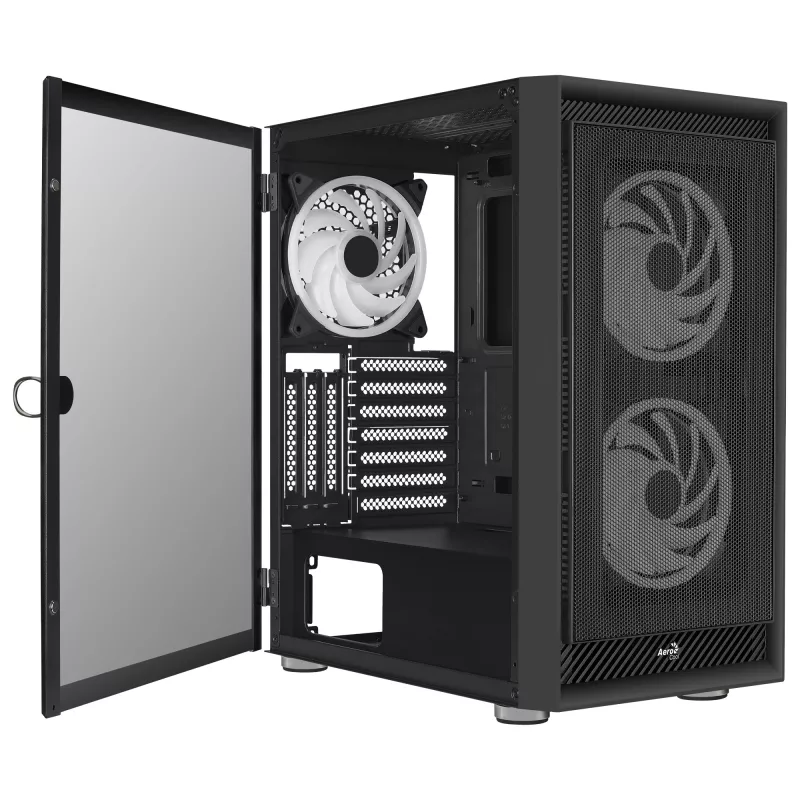 Aerocool GRAPHITEV3 kompiuterio korpusas su 3 ARGB 14 cm ventiliatoriais