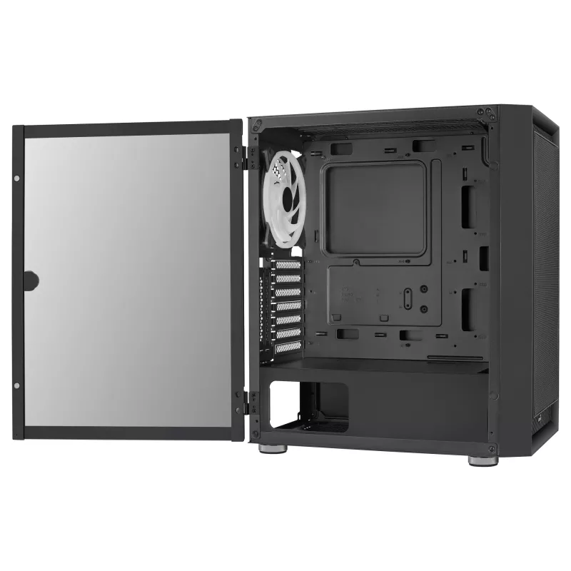 Aerocool GRAPHITEV3 kompiuterio korpusas su 3 ARGB 14 cm ventiliatoriais