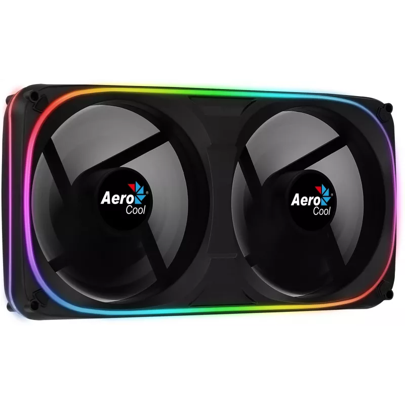 Aerocool ASTRO24 Dual Fan PC 12cm ARGB LED Antivibracinė atrama juoda