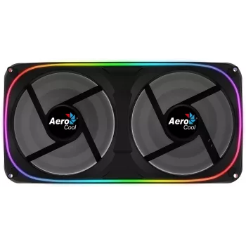 Aerocool ASTRO24 Dual Fan PC 12cm ARGB LED Antivibracinė atrama juoda