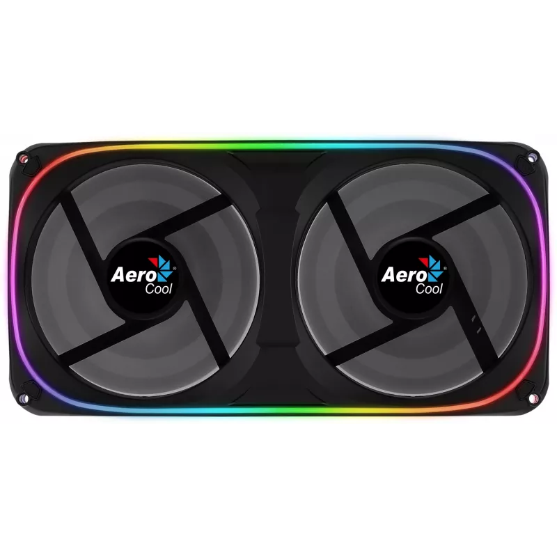 Aerocool ASTRO24 Dual Fan PC 12cm ARGB LED Antivibracinė atrama juoda