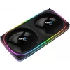 Aerocool ASTRO24 Dual Fan PC 12cm ARGB LED Antivibracinė atrama juoda