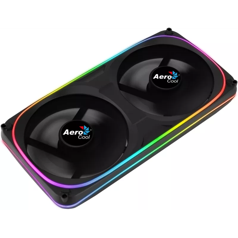Aerocool ASTRO24 Dual Fan PC 12cm ARGB LED Antivibracinė atrama juoda
