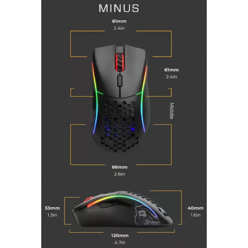 Pelė Glorious PC Gaming Race Model D Minus USB Type-A