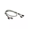 InLine USB 2.0 prailginimo kabelis vidinis 2x 4 kontaktų post jungtis / post lizdas, 0,60m