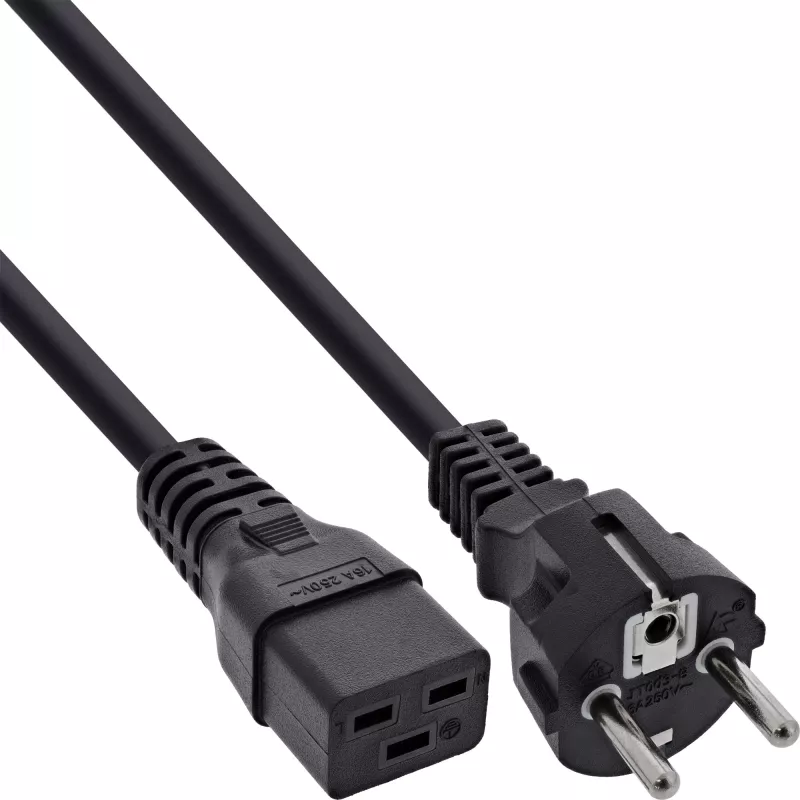 InLine maitinimo laidas 16A CEE 7/7 tiesus / IEC320/C19 2m