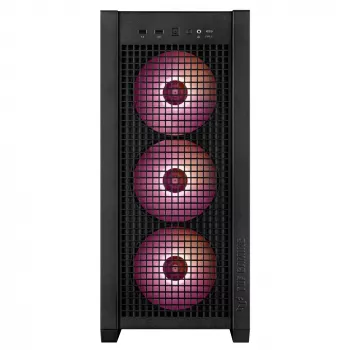 ASUS TUF Gaming GT302 ARGB 90DC00I0-B19000 Midi Tower kompiuterio korpusas, E-ATX, grūdintas stiklas, 4x 120 mm ARGB ventiliatoriai, juodas