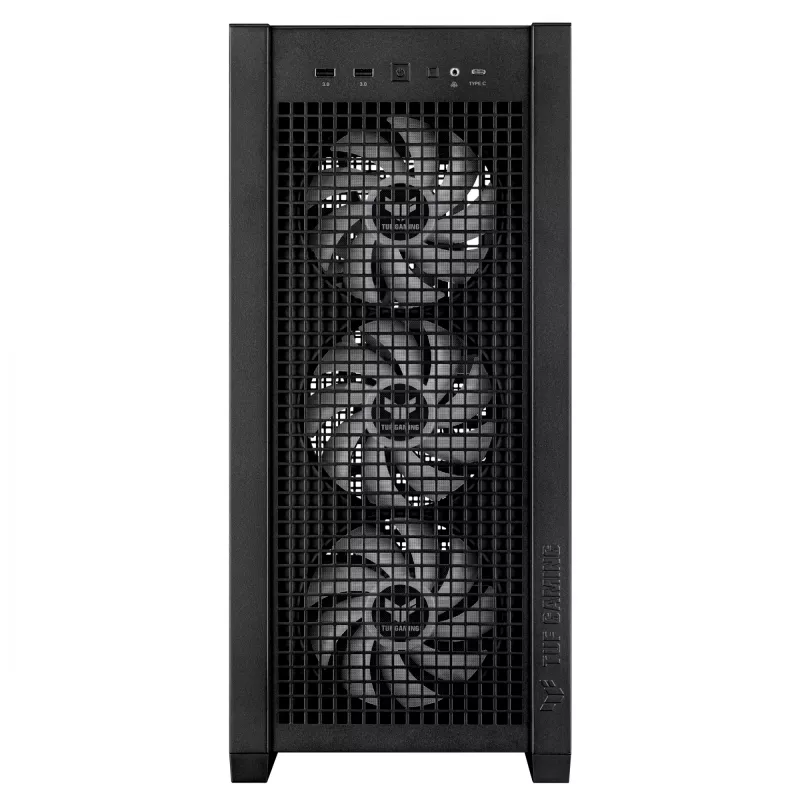 PC Case ASUS TUF Gaming GT302 ARGB Midi Tower Juoda — Tempered Glass, 3x140mm Front + 1x140mm Rear, USB-C