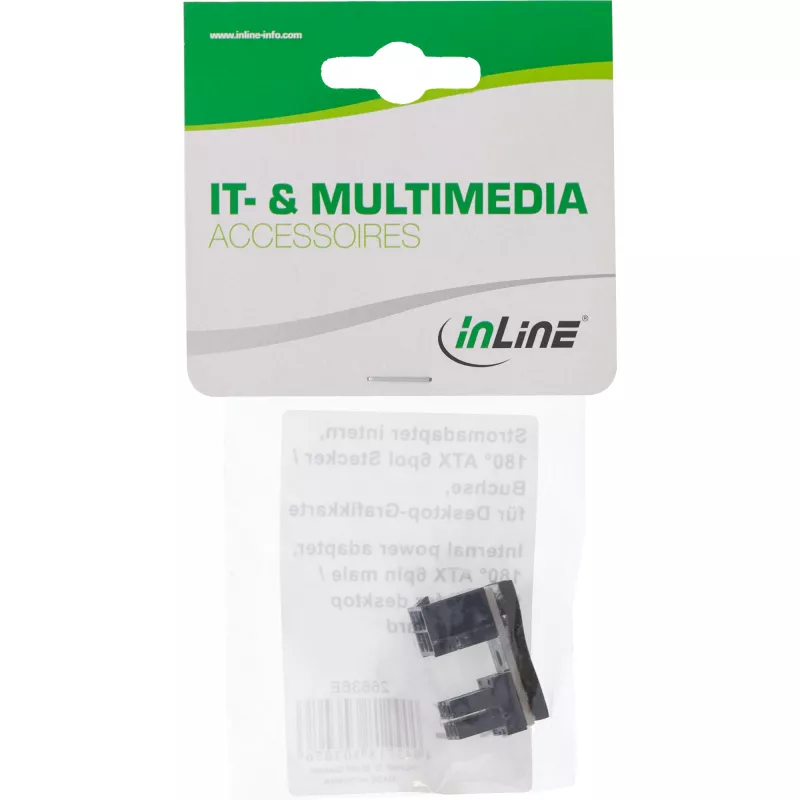 InLine maitinimo adapteris vidinis 180° ATX 6 kontaktų kištukas-lizdas juodas 26636E