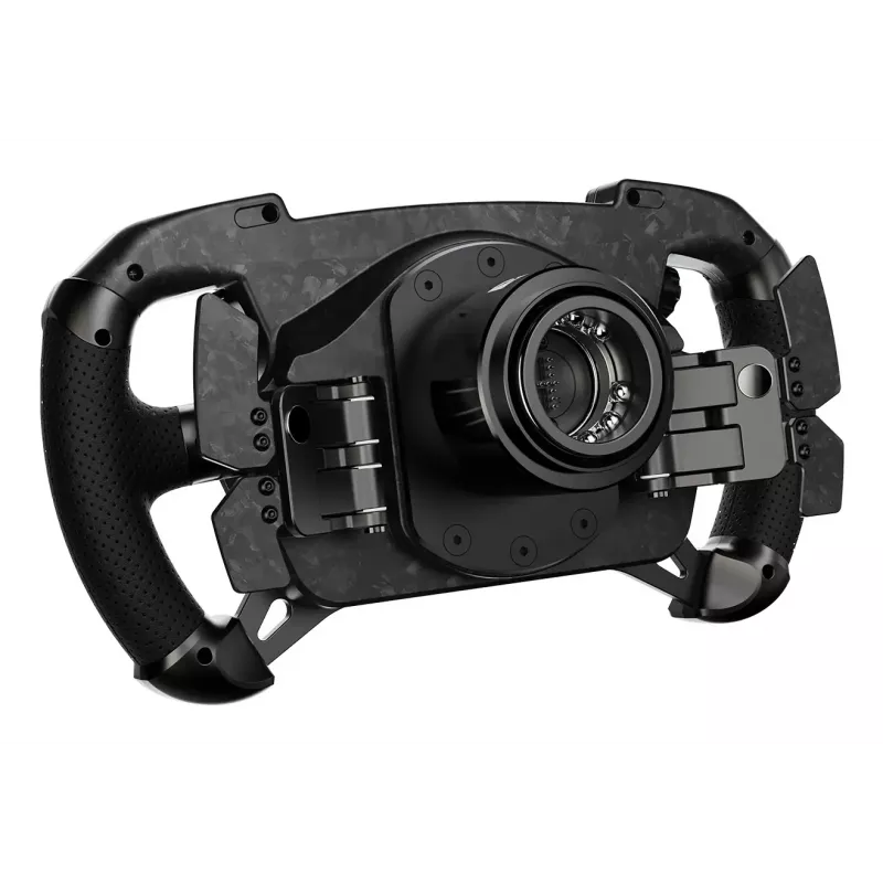 Moza Racing GS V2P vairaratis, Vairaratis, Laidinis ir belaidis, Juoda, Anglies pluoštu sustiprintas polimeras (CFRP), Anglies pluoštas, Oda, Mikropluoštas, Greito atlaisvinimo, Baterija