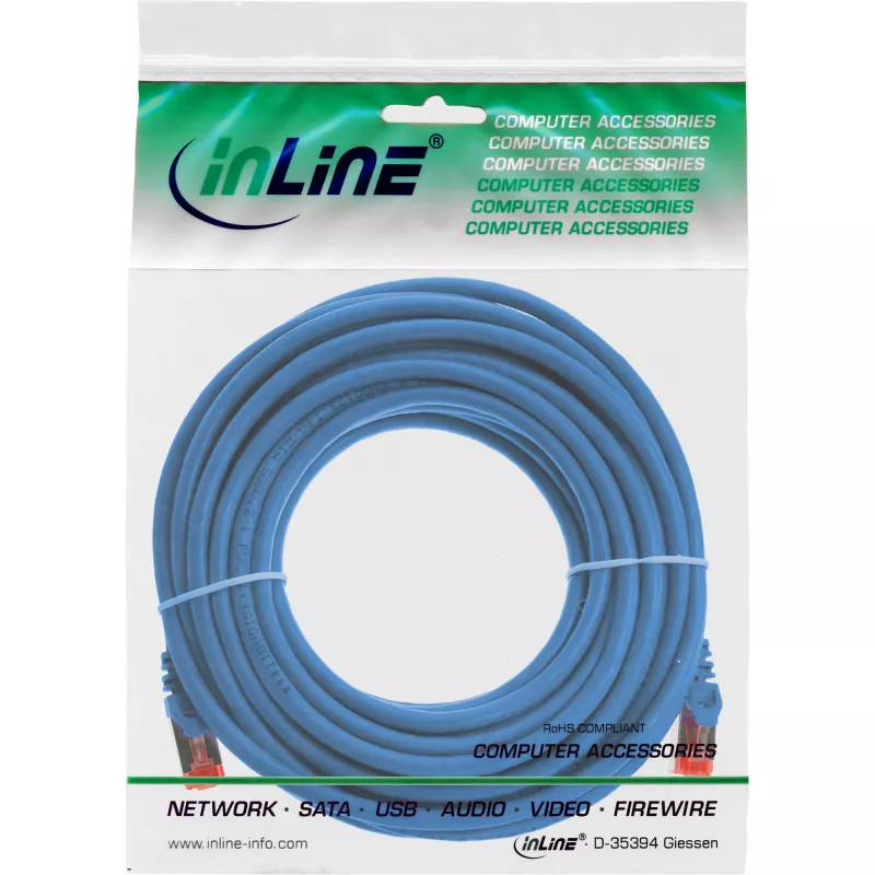 InLine komutacinis kabelis S/FTP PiMF Cat.6 250MHz PVC copper blue 5m