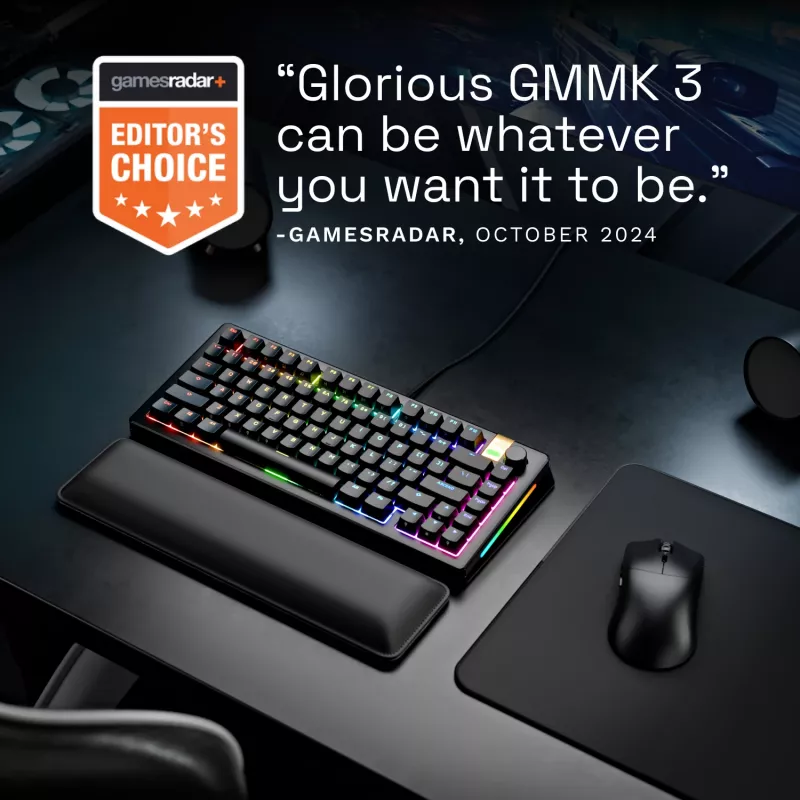 Mechaninė žaidimų klaviatūra GLORIOUS GMMK 3 PRO HE 75% laidinė USB, QWERTY, RGB, juoda