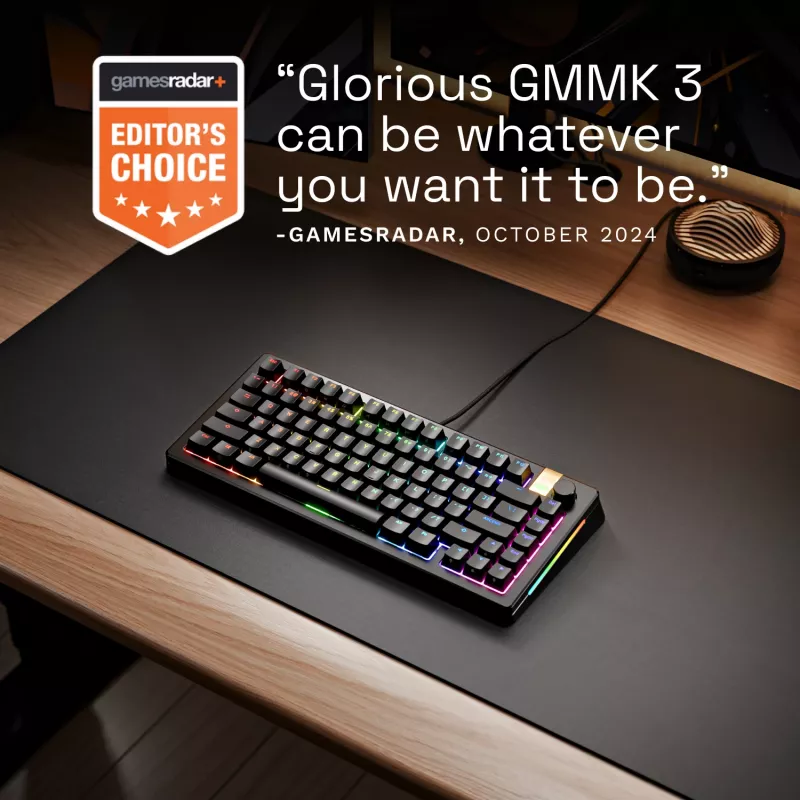 Mechaninė žaidimų klaviatūra GLORIOUS GMMK 3 PRO HE 75% laidinė USB, QWERTY, RGB, juoda