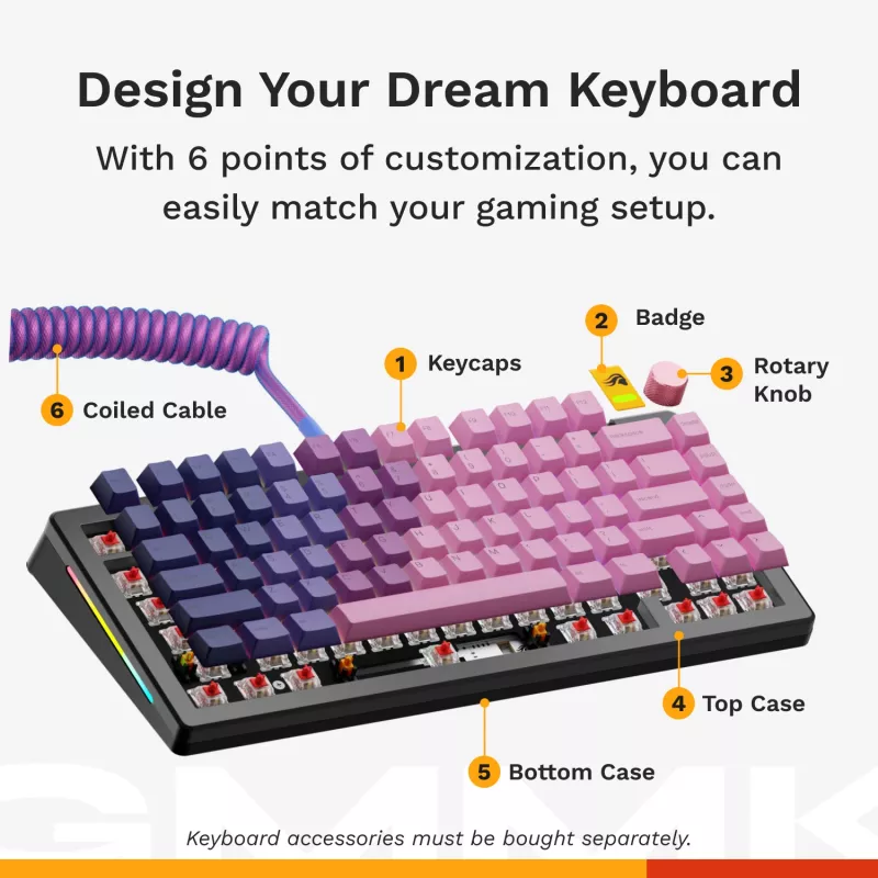Mechaninė žaidimų klaviatūra GLORIOUS GMMK 3 PRO HE 75% laidinė USB, QWERTY, RGB, juoda