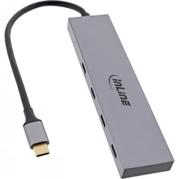 InLine USB 3.2 Gen.2 šakotuvas (10 Gb/s), 4 prievadų USB-C, OTG, aliuminis korpusas