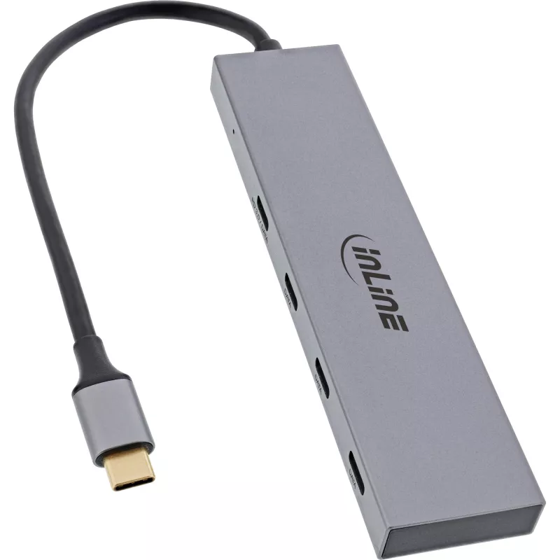 InLine USB 3.2 Gen.2 šakotuvas (10 Gb/s), 4 prievadų USB-C, OTG, aliuminis korpusas