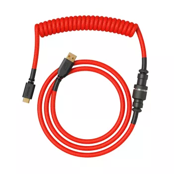 Susuktas USB laidas GLORIOUS, skirtas GMMK Crimson Red — nuimamas klaviatūros laidas, susukta konstrukcija