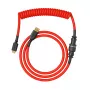 Susuktas USB laidas GLORIOUS, skirtas GMMK Crimson Red — nuimamas klaviatūros laidas, susukta konstrukcija
