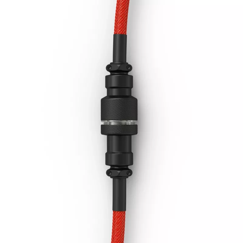Susuktas USB laidas GLORIOUS, skirtas GMMK Crimson Red — nuimamas klaviatūros laidas, susukta konstrukcija
