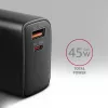 Kroviklis Axagon ACU-PQ45 QC 3.0 4.0 AFC FCP PPS PD 45W juodas