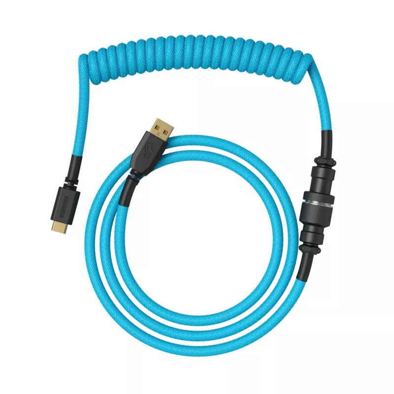 Suvyta USB kabelis GLORIOUS GMMK Electric Blue – Nuimamas klaviatūros kabelis, stačiakampės jungtys