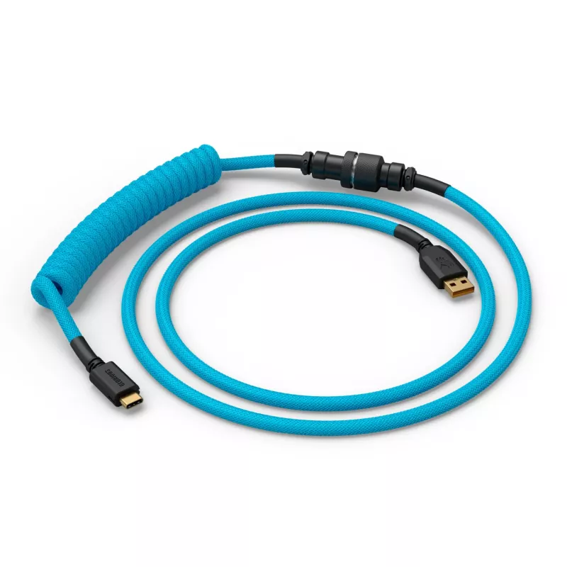 Suvyta USB kabelis GLORIOUS GMMK Electric Blue – Nuimamas klaviatūros kabelis, stačiakampės jungtys