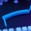 Suvyta USB kabelis GLORIOUS GMMK Electric Blue – Nuimamas klaviatūros kabelis, stačiakampės jungtys