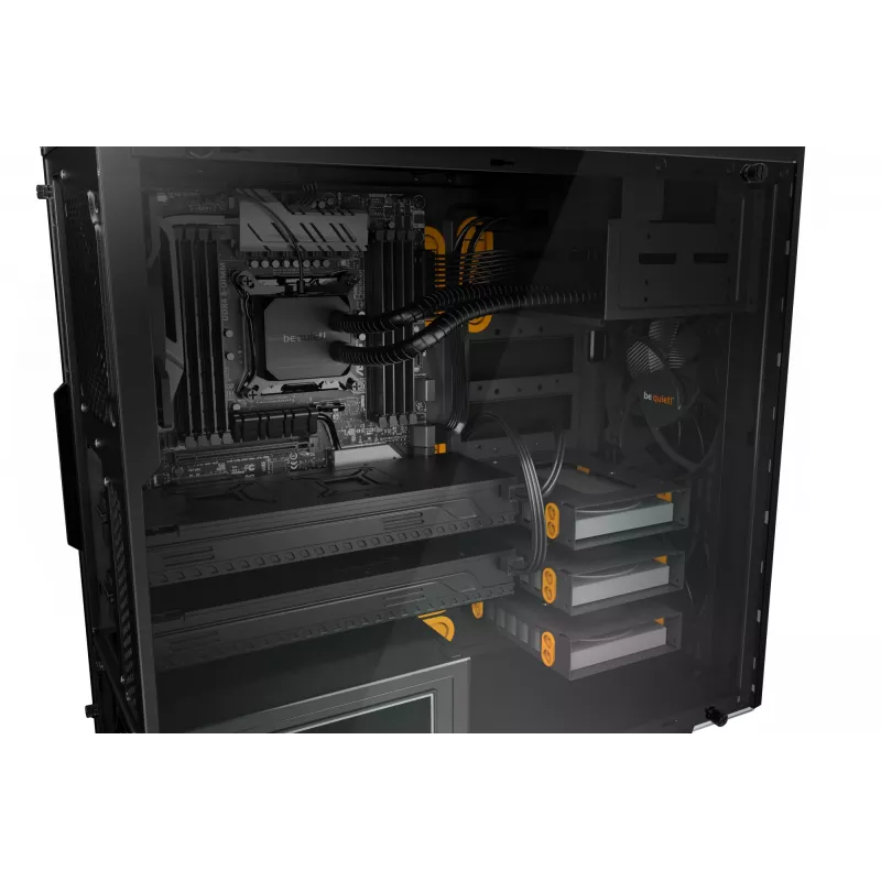 be quiet Pure Base 600 Window Midi Tower Juoda, Oranžinė