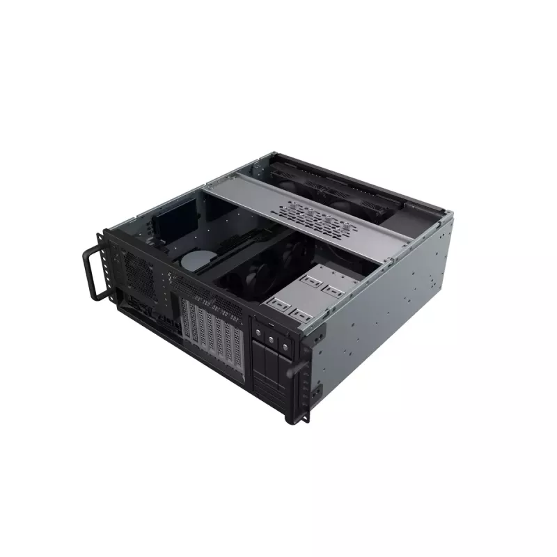 Serverio korpusas Sidabrinėstone RM46-502-I juodas ATX 1x80mm ventiliatorius